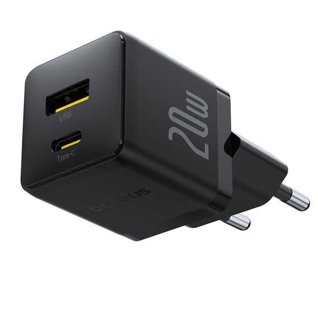 Incarcator priza Baseus - wall charger palm (p10111608113-00) - 2 in 1 fast charger, usb, type-c, 20w, 5v/3a - cluster black