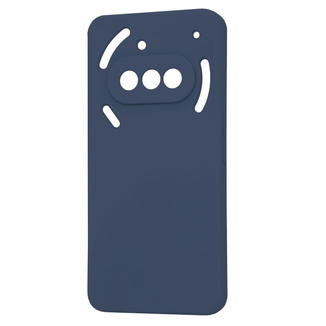 Husa pentru  Nothing Phone (3a) Liquid Silicone, subțire, captusita cu microfibra, anti amprentă, protectie cameră foto, Albastru