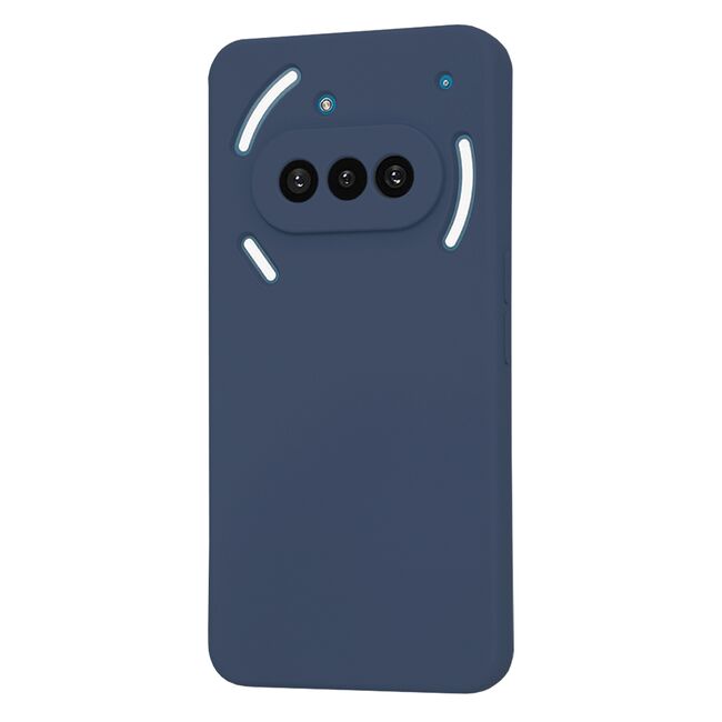Husa pentru  Nothing Phone (3a) Liquid Silicone, subțire, captusita cu microfibra, anti amprentă, protectie cameră foto, Albastru
