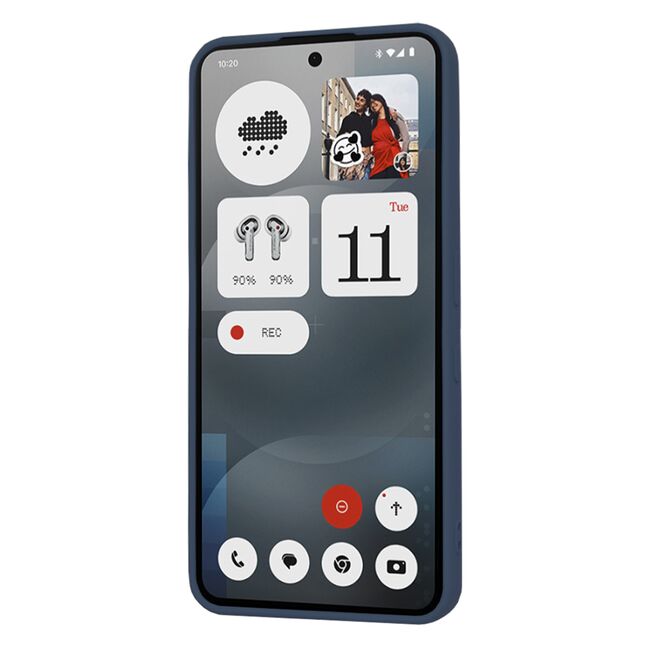 Husa pentru  Nothing Phone (3a) Liquid Silicone, subțire, captusita cu microfibra, anti amprentă, protectie cameră foto, Albastru