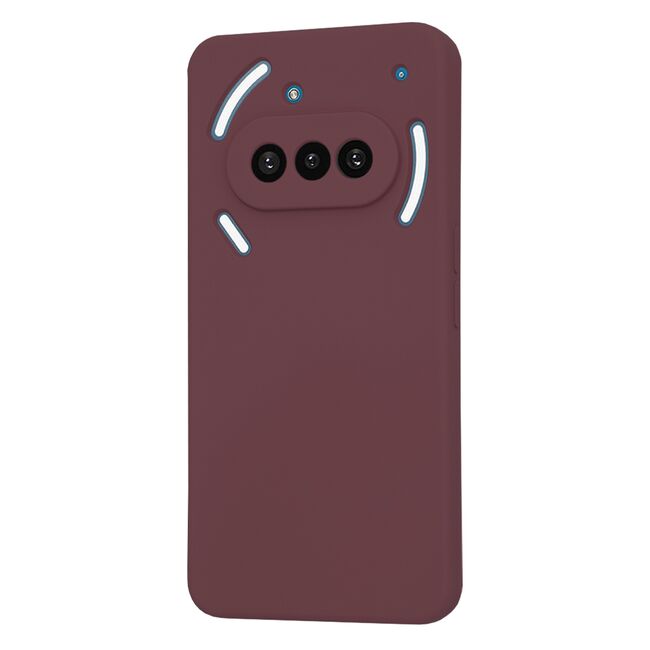 Husa pentru  Nothing Phone (3a) Liquid Silicone, subțire, captusita cu microfibra, anti amprentă, protectie cameră foto, Bordeaux