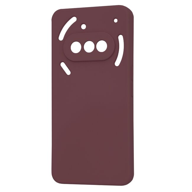 Husa pentru  Nothing Phone (3a) Liquid Silicone, subțire, captusita cu microfibra, anti amprentă, protectie cameră foto, Bordeaux