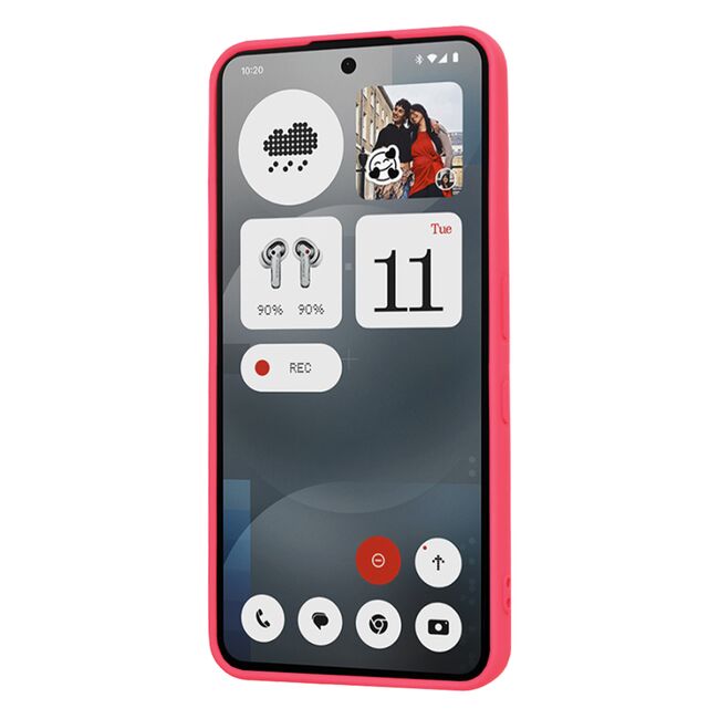 Husa pentru  Nothing Phone (3a) Liquid Silicone, subțire, captusita cu microfibra, anti amprentă, protectie cameră foto, Fucsia