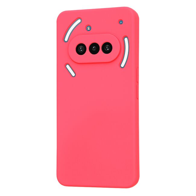 Husa pentru  Nothing Phone (3a) Liquid Silicone, subțire, captusita cu microfibra, anti amprentă, protectie cameră foto, Fucsia