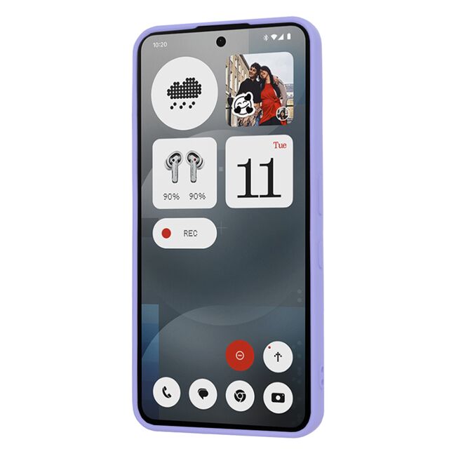 Husa pentru  Nothing Phone (3a) Liquid Silicone, subțire, captusita cu microfibra, anti amprentă, protectie cameră foto, Lavanda