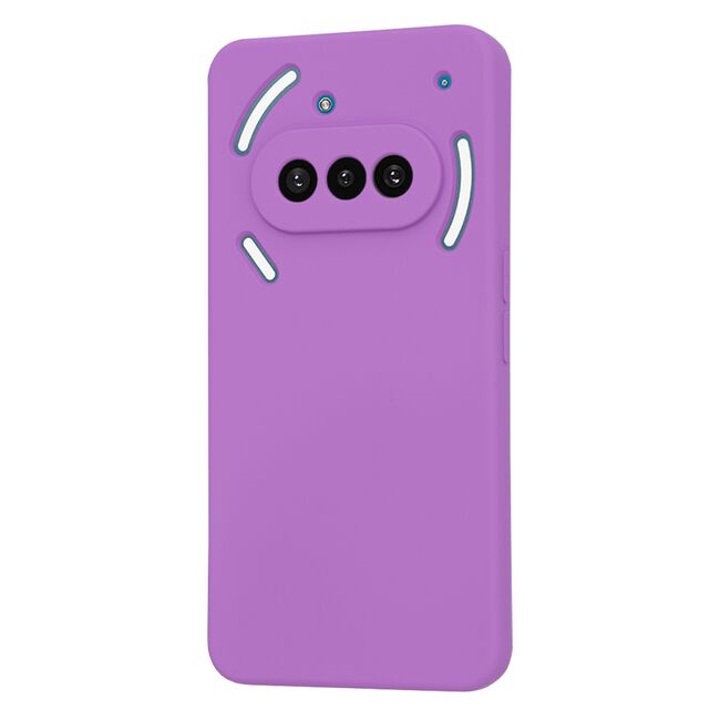 Husa pentru  Nothing Phone (3a) Liquid Silicone, subțire, captusita cu microfibra, anti amprentă, protectie cameră foto, Mov