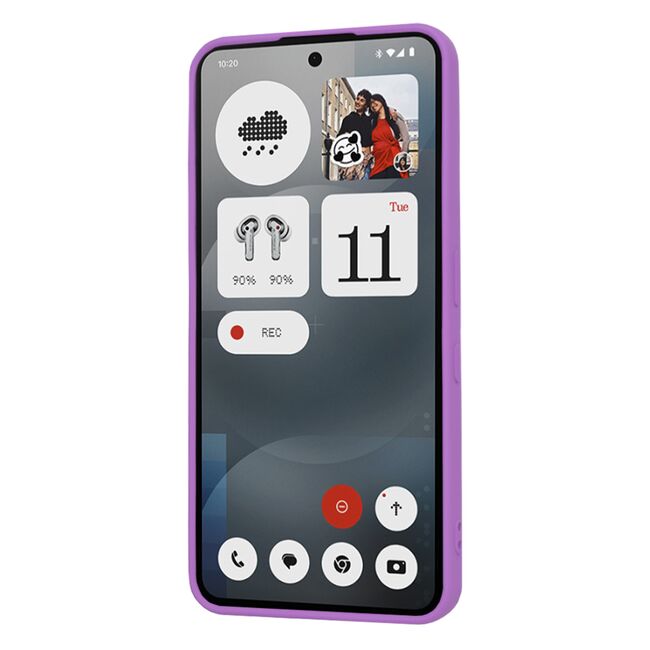 Husa pentru  Nothing Phone (3a) Liquid Silicone, subțire, captusita cu microfibra, anti amprentă, protectie cameră foto, Mov