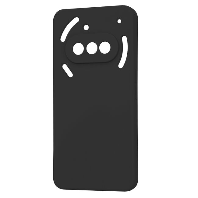 Husa pentru  Nothing Phone (3a) Liquid Silicone, subțire, captusita cu microfibra, anti amprentă, protectie cameră foto, Negru