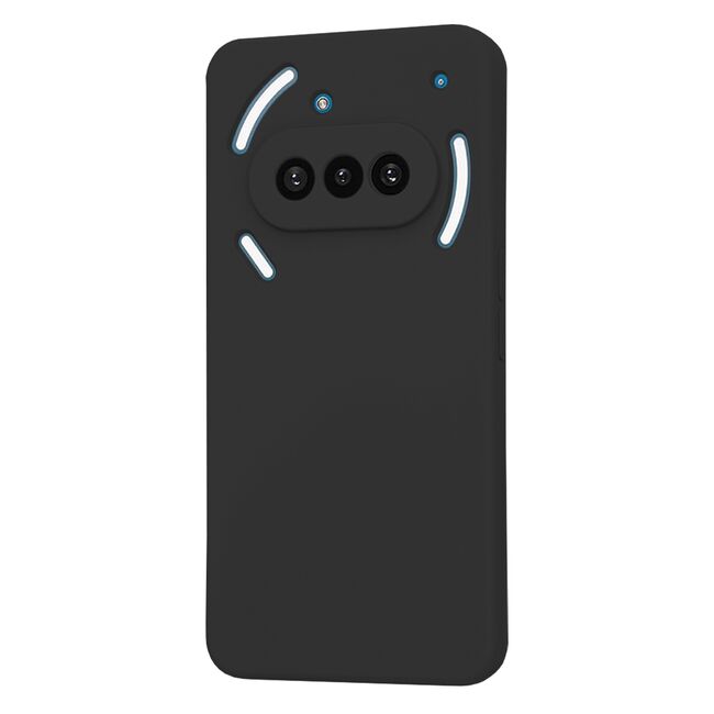 Husa pentru  Nothing Phone (3a) Liquid Silicone, subțire, captusita cu microfibra, anti amprentă, protectie cameră foto, Negru