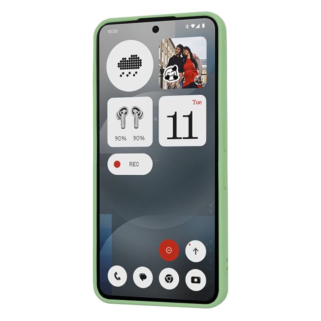 Husa pentru  Nothing Phone (3a) Liquid Silicone, subțire, captusita cu microfibra, anti amprentă, protectie cameră foto, Verde deschis