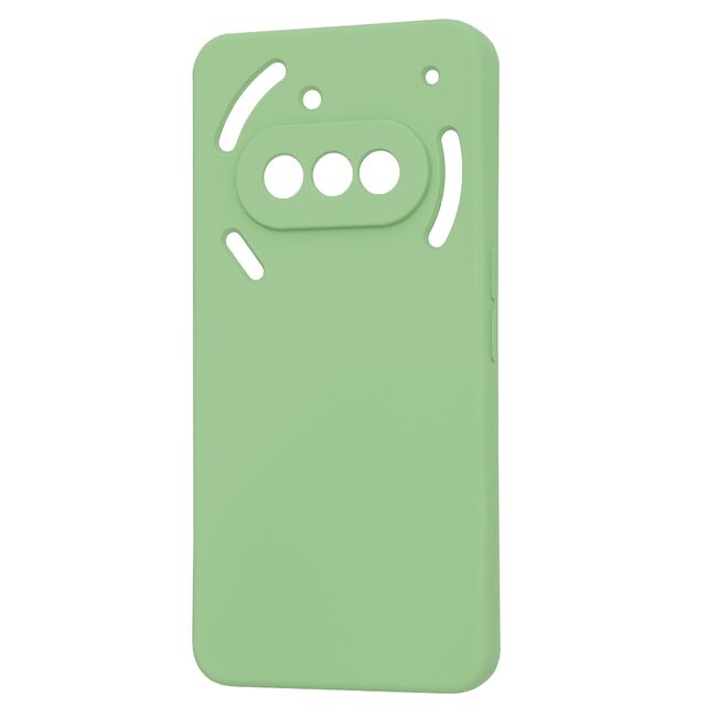 Husa pentru  Nothing Phone (3a) Liquid Silicone, subțire, captusita cu microfibra, anti amprentă, protectie cameră foto, Verde deschis