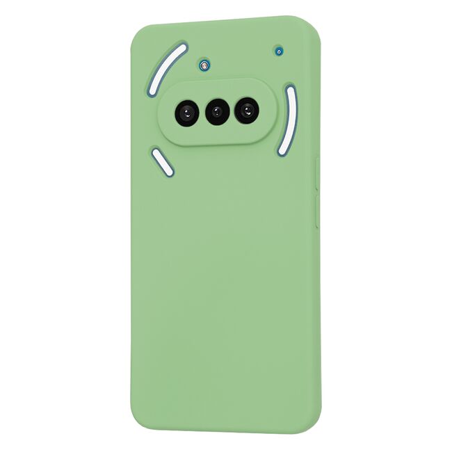 Husa pentru  Nothing Phone (3a) Liquid Silicone, subțire, captusita cu microfibra, anti amprentă, protectie cameră foto, Verde deschis