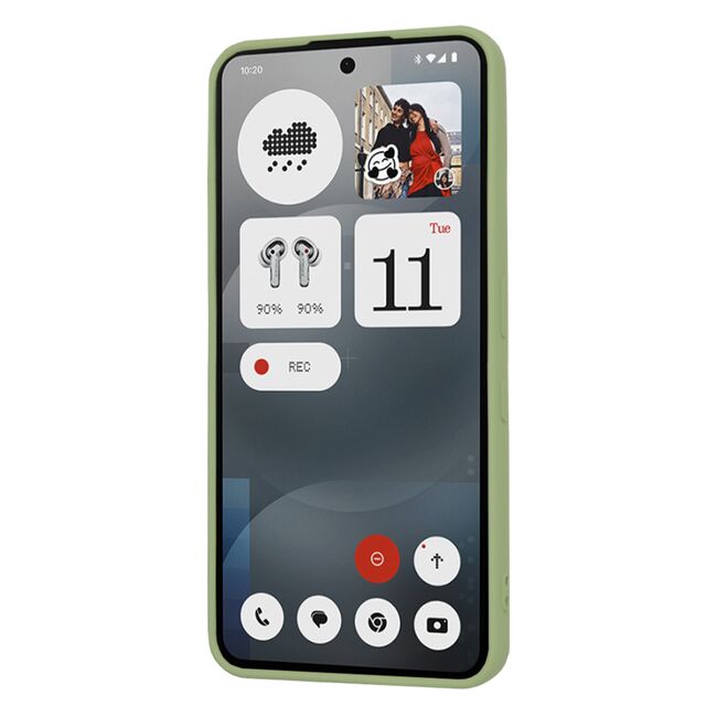 Husa pentru  Nothing Phone (3a) Liquid Silicone, subțire, captusita cu microfibra, anti amprentă, protectie cameră foto, Verde