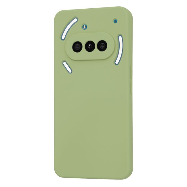 Husa pentru  Nothing Phone (3a) Liquid Silicone, subțire, captusita cu microfibra, anti amprentă, protectie cameră foto, Verde