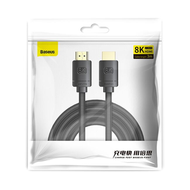 Cablu HDMI laptop televizor 8K Baseus, 3m, CAKGQ-L01, negru