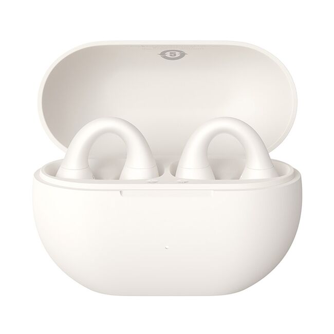Casti Baseus - wireless earbuds bass 15 clip (a00079500223-00) - true wireless, enc, bluetooth 5.4, open-ear, usb-c - stellar white