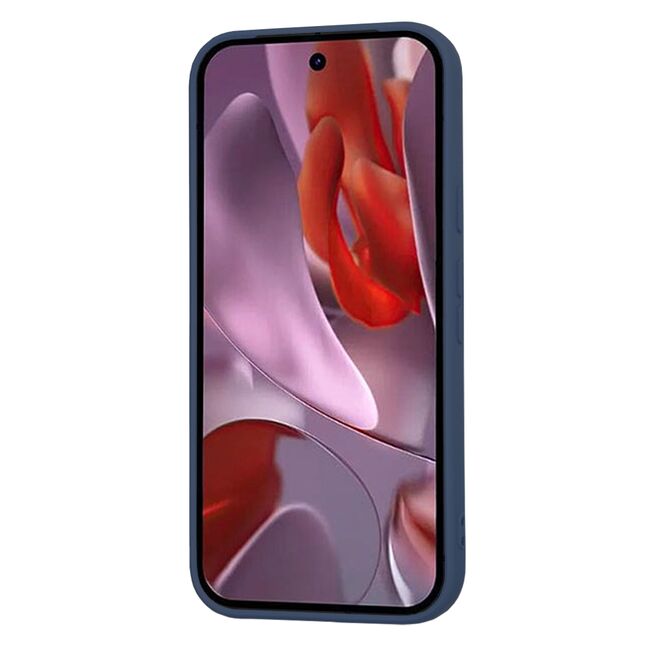 Husa pentru  Google Pixel 9A Liquid Silicone, subțire, captusita cu microfibra, anti amprentă, protectie cameră foto, Albastru