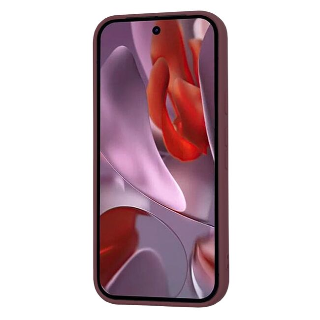 Husa pentru  Google Pixel 9A Liquid Silicone, subțire, captusita cu microfibra, anti amprentă, protectie cameră foto, Bordeaux