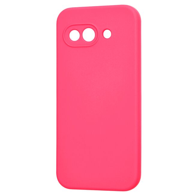 Husa pentru  Google Pixel 9A Liquid Silicone, subțire, captusita cu microfibra, anti amprentă, protectie cameră foto, Fucsia