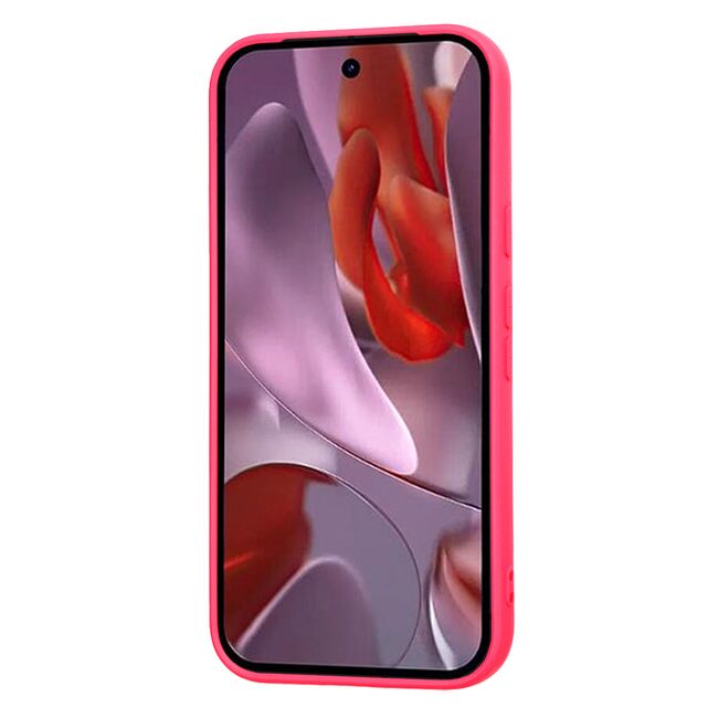 Husa pentru  Google Pixel 9A Liquid Silicone, subțire, captusita cu microfibra, anti amprentă, protectie cameră foto, Fucsia