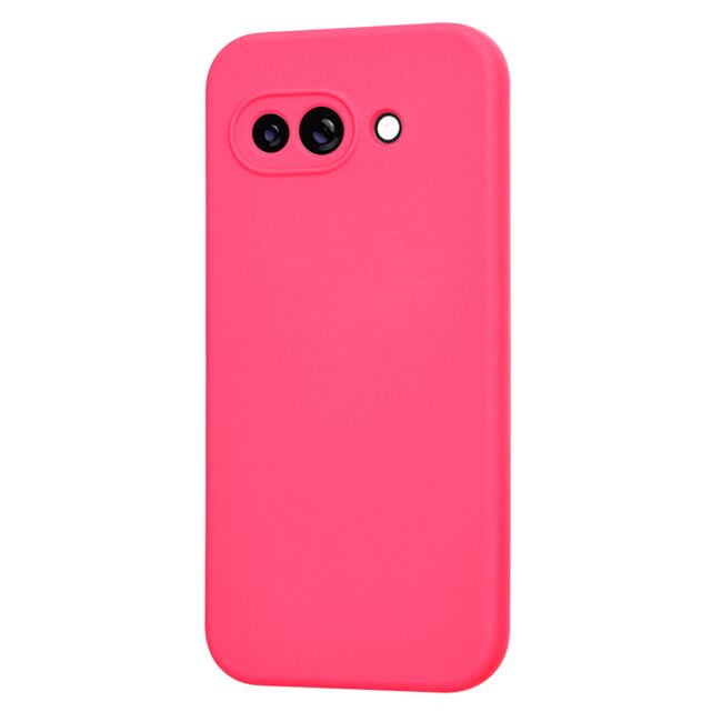 Husa pentru  Google Pixel 9A Liquid Silicone, subțire, captusita cu microfibra, anti amprentă, protectie cameră foto, Fucsia