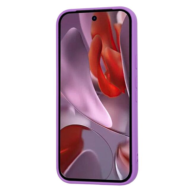 Husa pentru  Google Pixel 9A Liquid Silicone, subțire, captusita cu microfibra, anti amprentă, protectie cameră foto, Mov