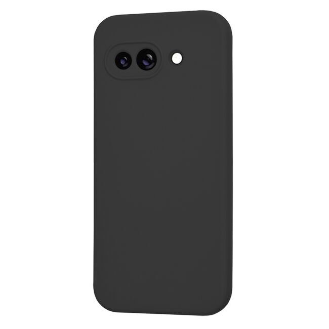 Husa pentru  Google Pixel 9A Liquid Silicone, subțire, captusita cu microfibra, anti amprentă, protectie cameră foto, Negru