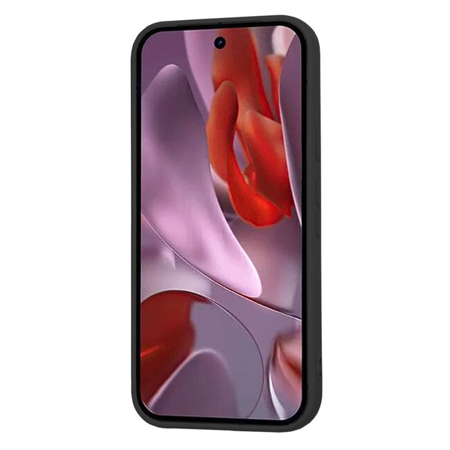 Husa pentru  Google Pixel 9A Liquid Silicone, subțire, captusita cu microfibra, anti amprentă, protectie cameră foto, Negru