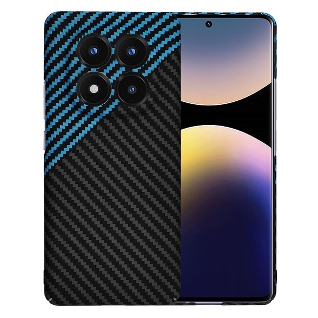 Husa pentru  Xiaomi Redmi Note 14 Pro+ Plus CarbonFiber UltraSlim, Lightweight, Albastru inchis