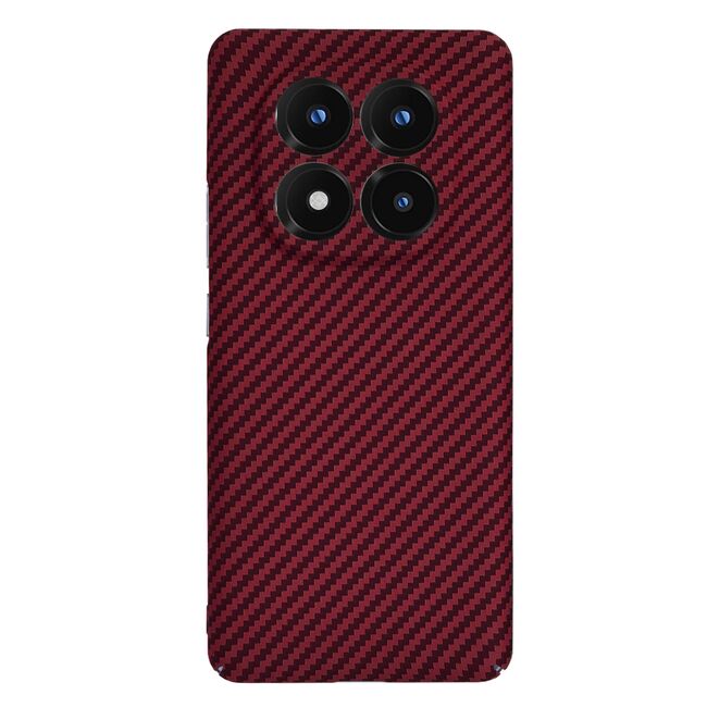 Husa pentru  Xiaomi Redmi Note 14 Pro+ Plus CarbonFiber UltraSlim, Lightweight, Bordeaux