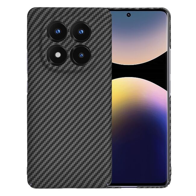 Husa pentru  Xiaomi Redmi Note 14 Pro+ Plus CarbonFiber UltraSlim, Lightweight, Negru