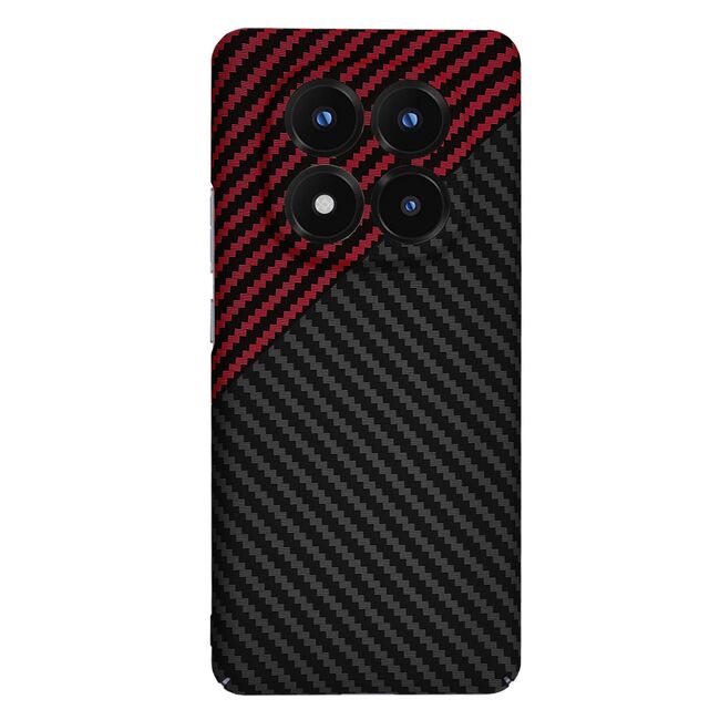 Husa pentru  Xiaomi Redmi Note 14 Pro+ Plus CarbonFiber UltraSlim, Lightweight, Rosu inchis