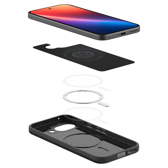 Husa pentru  iPhone 16e Spigen - Thin Fit MagSafe - Negru denim