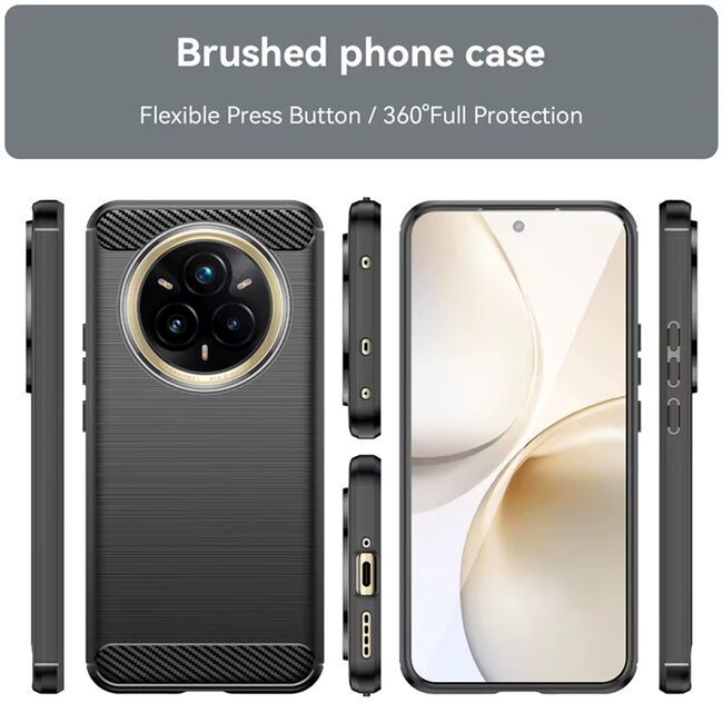 Husa pentru Realme 14 Pro+ Plus Carbon Liquid Silicone, Negru