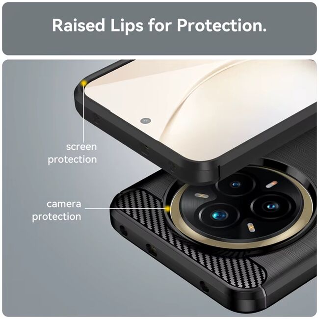 Husa pentru Realme 14 Pro+ Plus Carbon Liquid Silicone, Negru