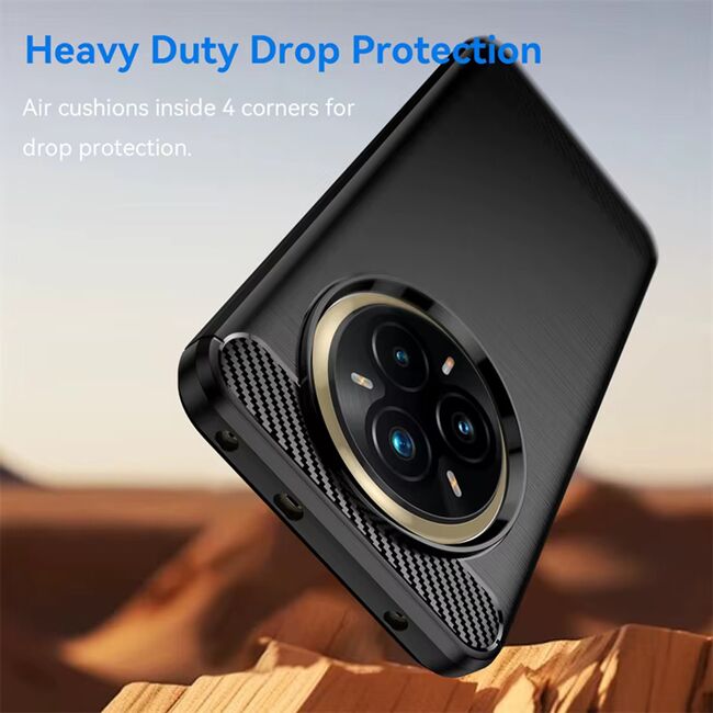 Husa pentru Realme 14 Pro+ Plus Carbon Liquid Silicone, Negru