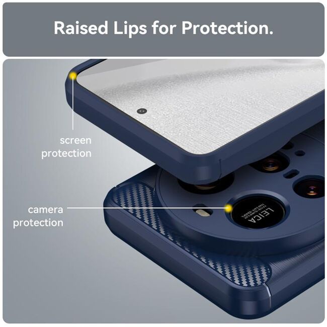 Husa pentru Xiaomi 15 Ultra Carbon Liquid Silicone, Albastru
