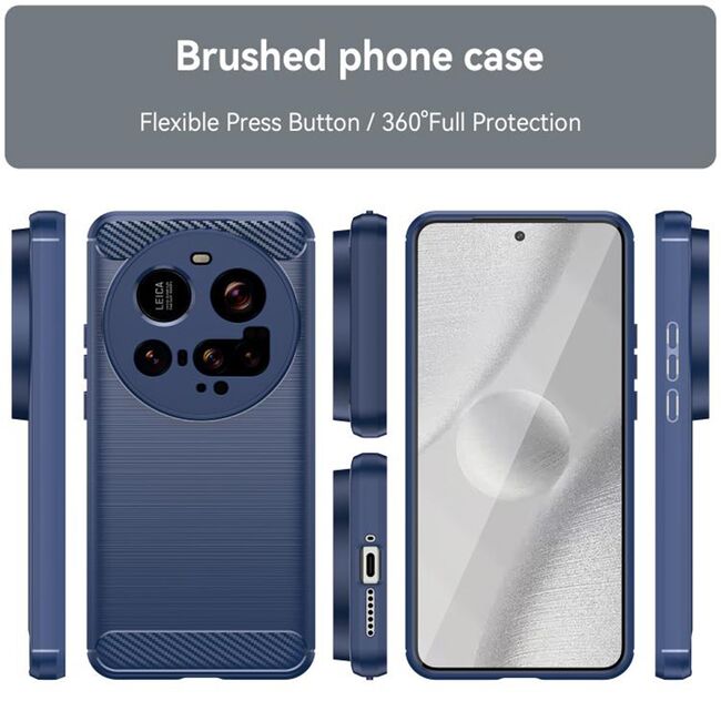 Husa pentru Xiaomi 15 Ultra Carbon Liquid Silicone, Albastru