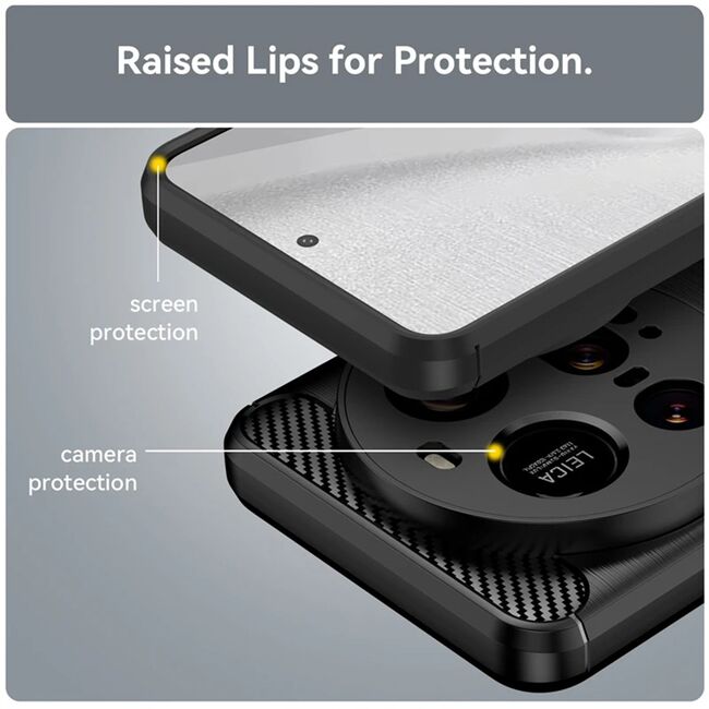 Husa pentru Xiaomi 15 Ultra Carbon Liquid Silicone, Negru