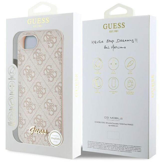 Husa premium pentru  iPhone 16e Guess Elegance Series - Crem