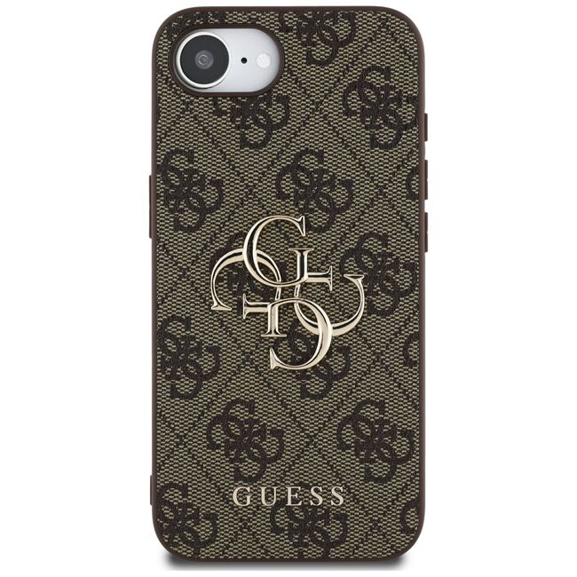 Husa premium pentru  iPhone 16e Guess Elegance Series - Maro inchis