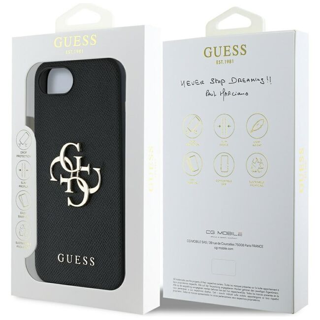 Husa premium pentru  iPhone 16e Guess Elegance Series - Negru denim