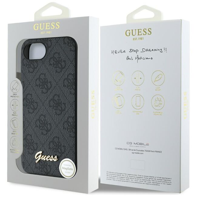 Husa premium pentru  iPhone 16e Guess Elegance Series - Negru