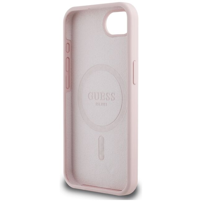 Husa premium pentru  iPhone 16e Guess Elegance Series - Roz neon