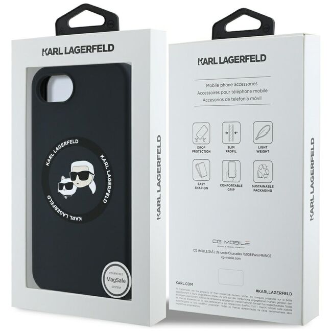 Husa premium pentru  iPhone 16e Karl Lagerfeld compatibila Magsafe - Negru