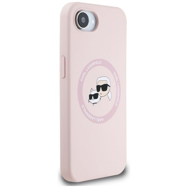 Husa premium pentru  iPhone 16e Karl Lagerfeld compatibila Magsafe - Roz