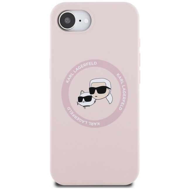 Husa premium pentru  iPhone 16e Karl Lagerfeld compatibila Magsafe - Roz