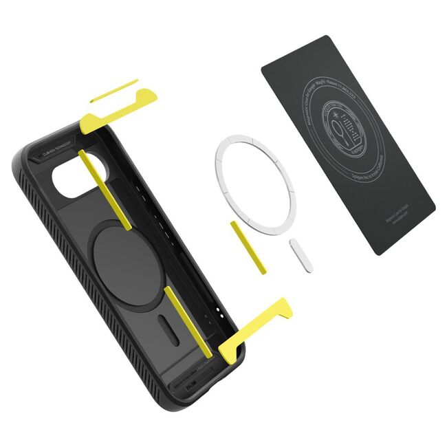 Husa premium pentru  iPhone 16e Spigen - Rugged Armor MagSafe - Negru electric