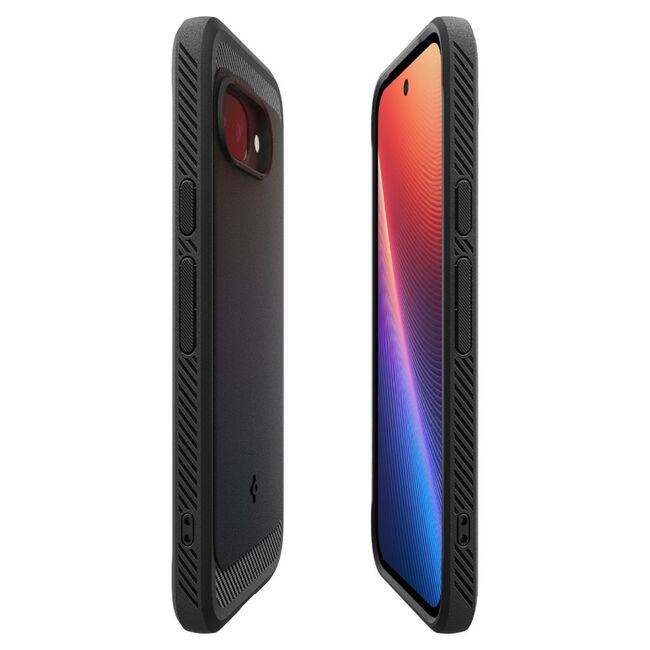 Husa premium pentru  iPhone 16e Spigen - Rugged Armor MagSafe - Negru electric