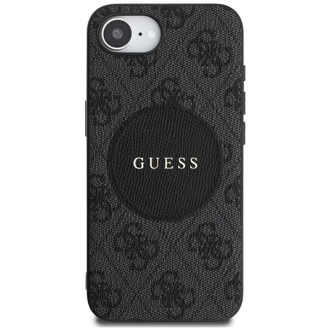 Husa premium pentru  iPhone 16e compatibila MagSafe Guess Luxury Series - Maro carbune